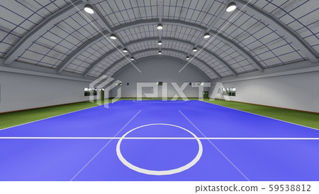 五人制足球場室內體育館工廠車間藍色插圖4 59538812