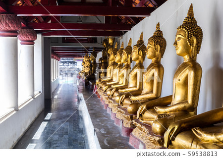 Beautiful Golden Buddha Many statues at Wat Phra Beautiful Golden Buddha Many statues at Wat Phra 59538813