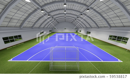 五人制足球場室內體育館工廠車間藍色插圖2 59538817