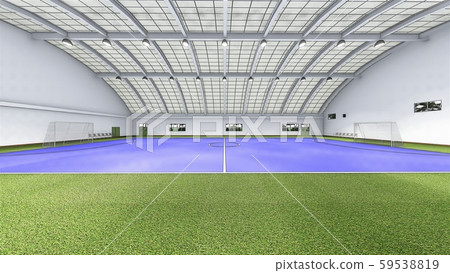 五人制足球場室內體育館工廠車間藍色插圖60 59538819