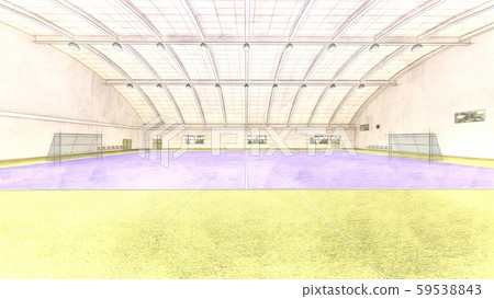五人制足球場室內體育館工廠車間藍色插圖50 59538843