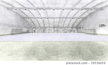 五人制足球場室內體育館工廠車間藍色插圖40 59538859