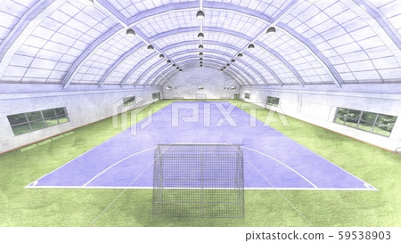 Futsal court soccer indoor gymnasium factory floor blue illustration 22 59538903