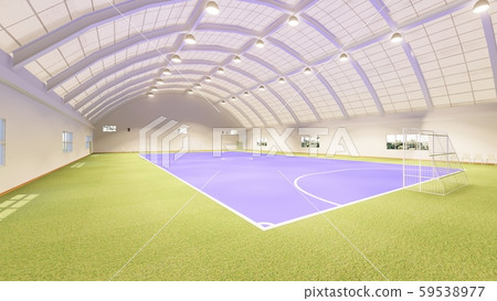 Futsal court soccer indoor gymnasium factory floor blue illustration 13 59538977