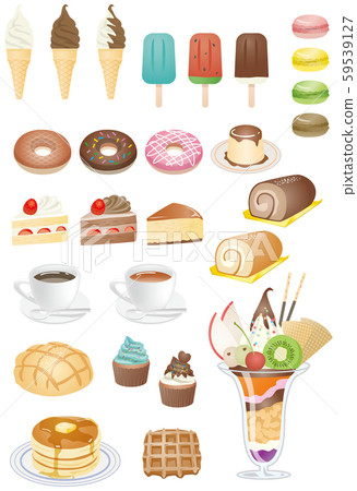 Sweets image illustration set Sweets image illustration set 59539127