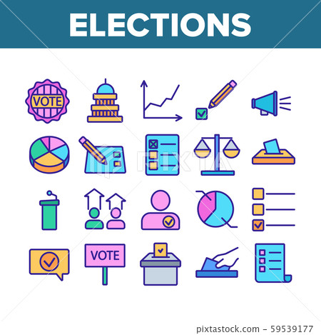 Voting And Elections Collection Icons Set Vector - Stock Illustration ...