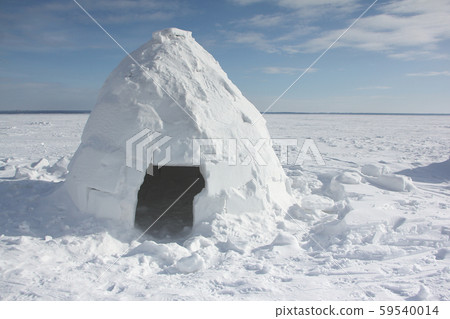 Igloo standing on a snowy glade in the winter Igloo standing on a snowy glade in the winter 59540014