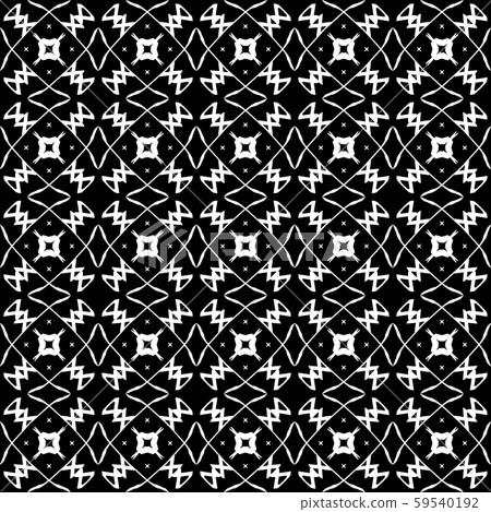 Seamless geometric pattern. White lines on a black background. 59540192