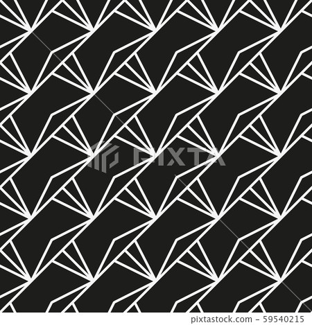 Seamless geometric pattern. White lines on a black background. 59540215