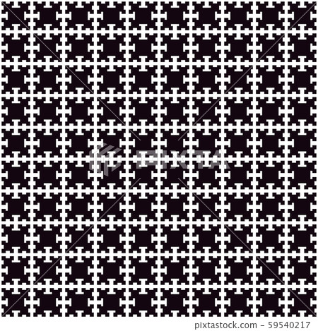 Seamless geometric pattern. White lines on a black background. Seamless geometric pattern. White lines on a black background. 59540217