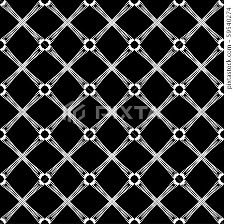 Seamless geometric pattern. White lines on a black background. 59540274
