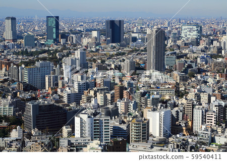 Residential area with condominiums spread from Shibuya to Meguro 59540411