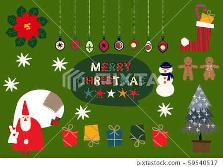 聖誕節的插圖材料集合。 59540517