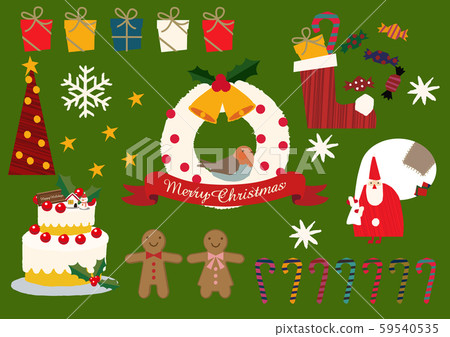 聖誕節的插圖材料集合。 59540535