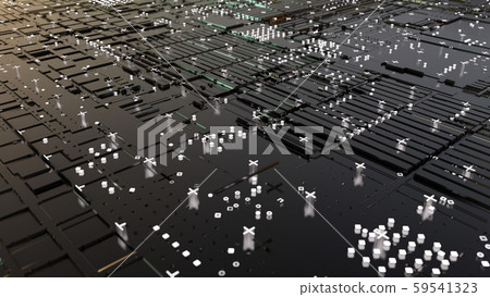 Abstract Central Computer Processors Concept. 3D illustration 59541323