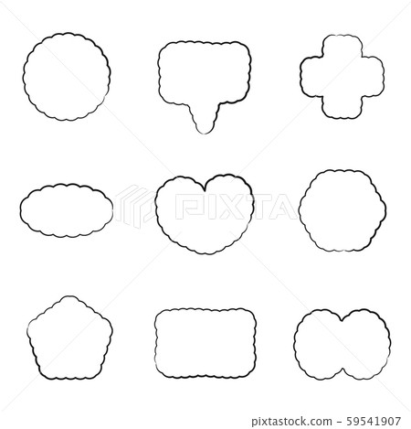 Black outline bubbles speech set isolated on white 59541907
