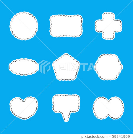 Abstract bubbles speech set isolated on blue 59541909