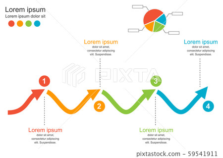 Abstract infographics template, 4 steps arrow wave Abstract infographics template, 4 steps arrow wave 59541911