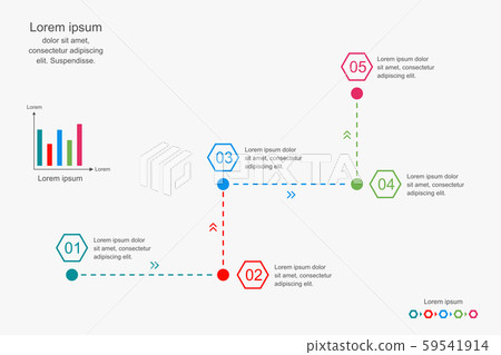 Abstract infographics template, 5 steps chart Abstract infographics template, 5 steps chart 59541914