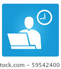 business people working with laptop and clock icon in blue background 59542400