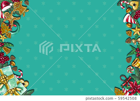 Christmas background by using materials paint with watercolor to design,and have space to put your text.Concept Christmasday and a happy New Year. Christmas background by using materials paint with watercolor to design,and have space to put your text.Concept Christmasday and a happy New Year. 59542508