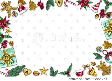 Christmas background by using materials paint with watercolor to design,and have space to put your text.Concept Christmasday and a happy New Year. Christmas background by using materials paint with watercolor to design,and have space to put your text.Concept Christmasday and a happy New Year. 59542510