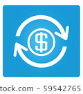 dollar coins and arrow for money reserve and conversion concept  59542765
