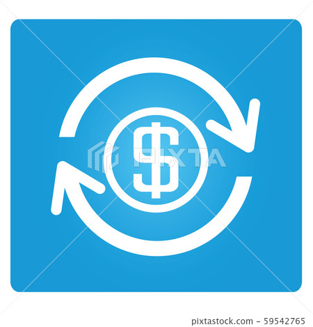 dollar coins and arrow for money reserve and conversion concept  59542765