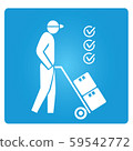 delivery man carry trolley with boxes 59542772