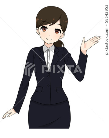 Woman in suit, right side (ponytail) 59542952