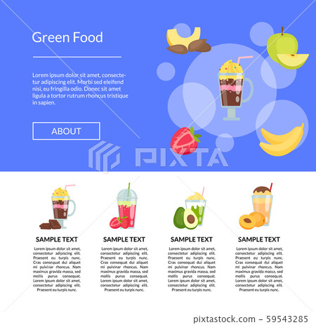 Vector flat smoothie landing page template illustration 59543285