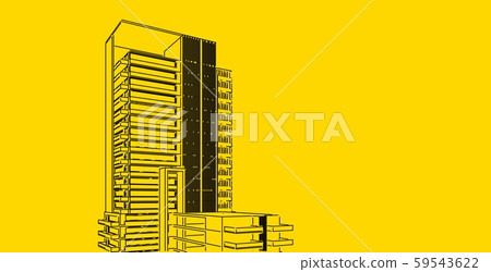 3D illustration architecture building perspective 59543622