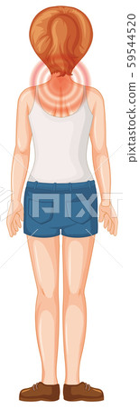Back of woman on white background Back of woman on white background 59544520