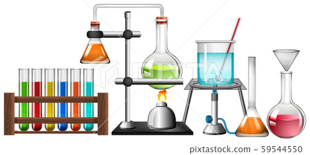 Set of science equipments  on white background 59544550