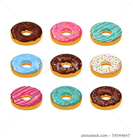 Set of cartoon donuts Set of cartoon donuts 59544647