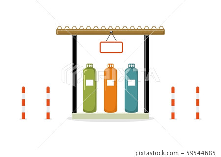 torage of gas cylinders with red white column torage of gas cylinders with red white column 59544685