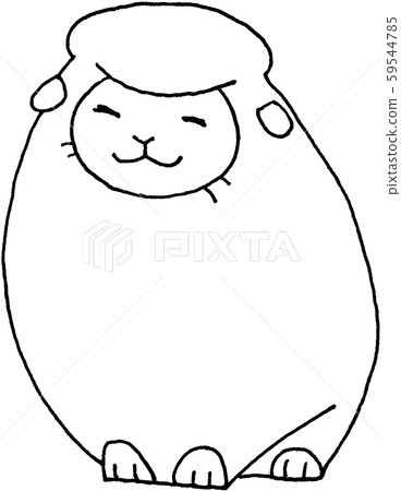十二生肖羊[手繪] [數字著色] [模擬插圖] [線條圖] 59544785