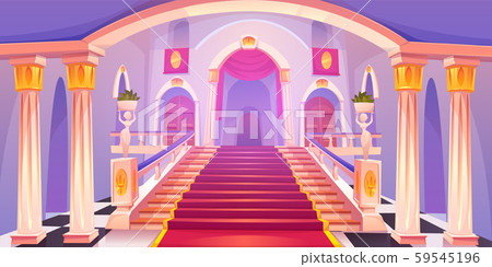 Castle staircase, upward stairs in palace entrance 59545196