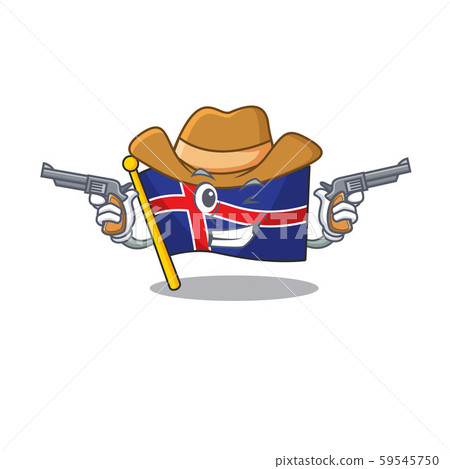 Cartoon flag iceland with isolated cowboy holding 59545750