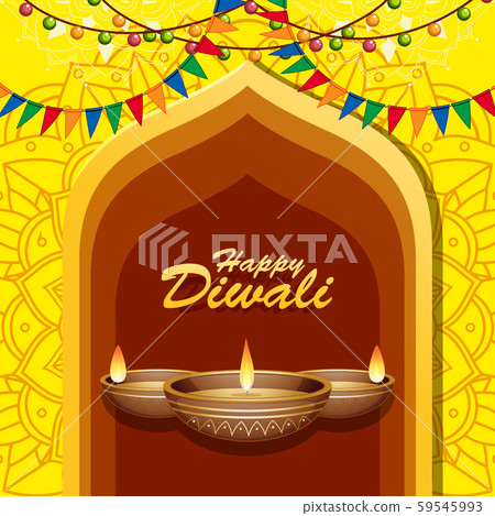 Background with mandala pantern for happy diwali 59545993