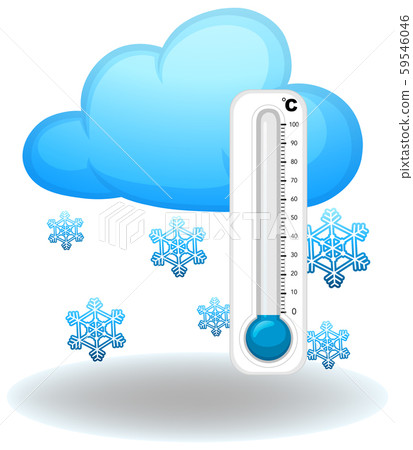 Thermometer in winter season Thermometer in winter season 59546046