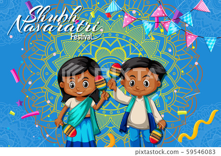 Navaratri poster design with happy children Navaratri poster design with happy children 59546083