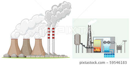 Factory chimney produces smoke Factory chimney produces smoke 59546183