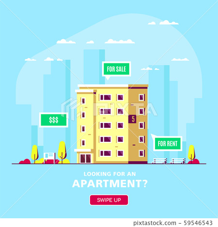 Real Estate Concept Banner. Stock Vector illustration 59546543