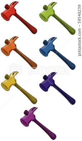 Isolated set of hammer in many color 59548239