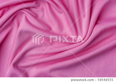 Closeup fragment of crumpled pink polyester fabric Closeup fragment of crumpled pink polyester fabric 59548555