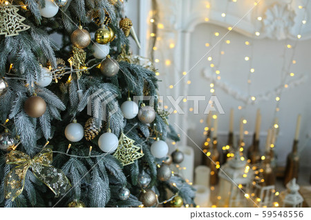 Christmas tree close-up without people 59548556