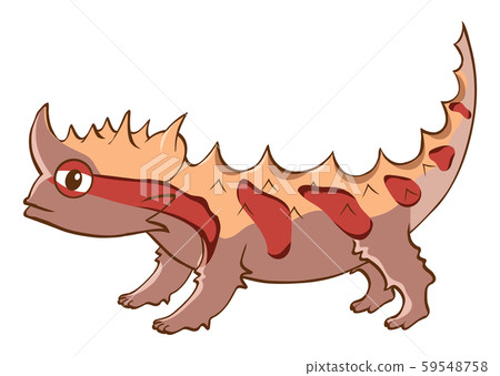 Strange lizard on white background 59548758