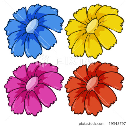 Four flowers in different colors 59548797
