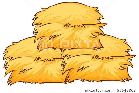 Stack of hay on white background 59548802